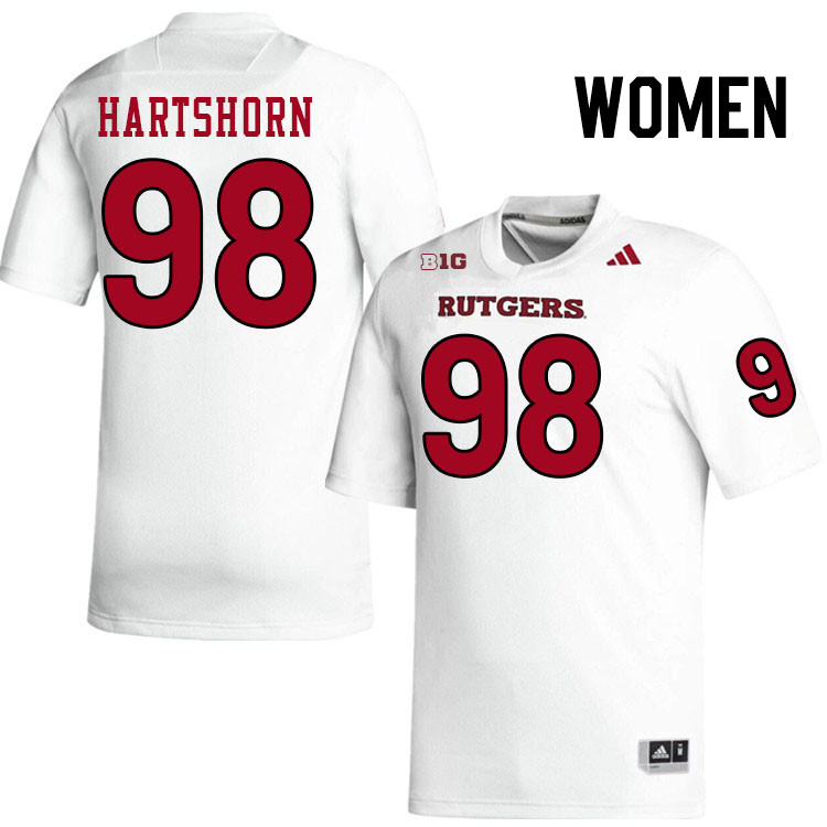 Women #98 Michael Hartshorn Rutgers Scarlet Knights 2024 College Football Jerseys Stitched-White